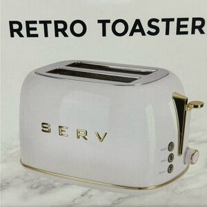 Retro Toaster - White and Gold